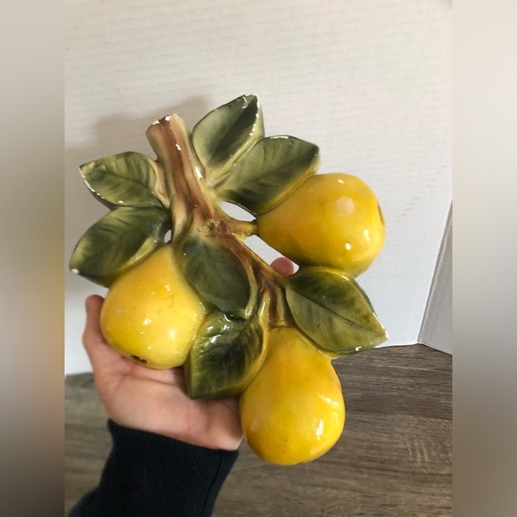 Vtg Yellow Pear Bundle Chalkware Wall Decor - Picture 5 of 15
